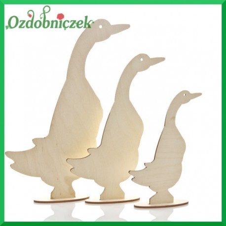 GĘSI na podstawce 3 SZTUKI - sklejka ozdobna