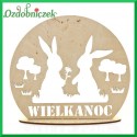 Ozdoba  na podstawce Wielkanoc 2 zakochane Zajączki