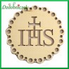 Emblemat ażurowy okrągły IHS ze sklejki 8cm
