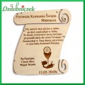 Papirus - grawerowane podziękowanie na sklejce na komunię chrzest