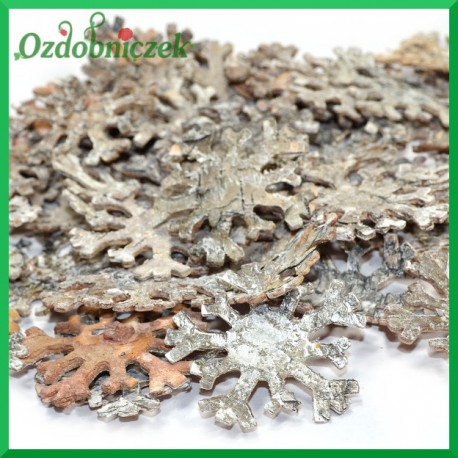 Śnieżynki naturalne z kory brzozy 5,5cm-BIELONE-25 SZT