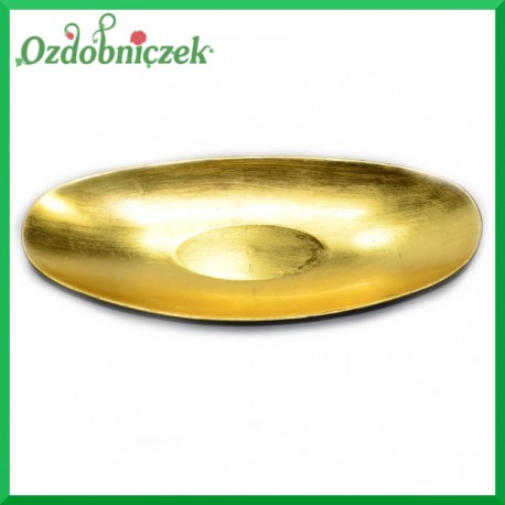 TALERZ ZŁOTY dekoracyjny 1szt.-ŁÓDKA