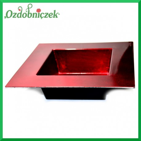 TALERZ/MISA CZERWONY dekoracyjny 1szt.-20x20cm