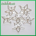 Gwiazdki metalowe z zawieszką 6 szt.-SREBRNE