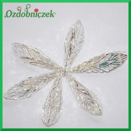 Liście metalowe z zawieszką 12szt.-SREBRNE