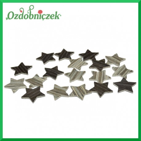SZARO-CZARNE gwiazdki 3,5cm/36szt. PUDEŁKO