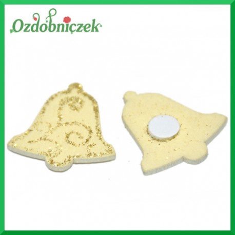 ZŁOTE DZWONKI - ozdoba z gipsu na przylepcu  2,5cm/24Szt.