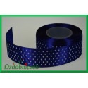 Wstążka tasiemka satynowa w kropki 12mm granatowa/1mb