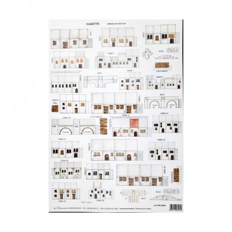 Makiety z papieru - domki białe - 2,5-3 cm wzór 9