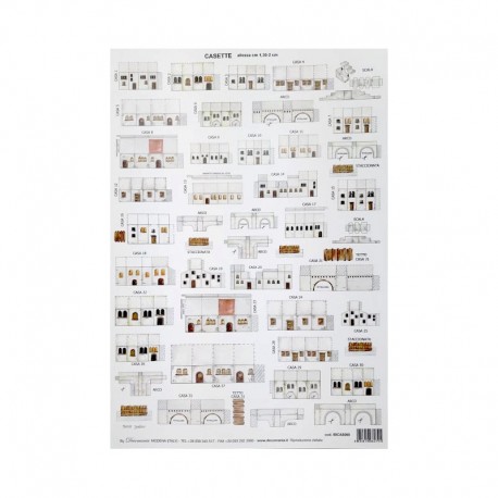 Makiety z papieru - domki białe małe - 1,30-2cm wzór10