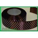 Wstążka tasiemka satynowa w kropki 12mm brązowa/22mb
