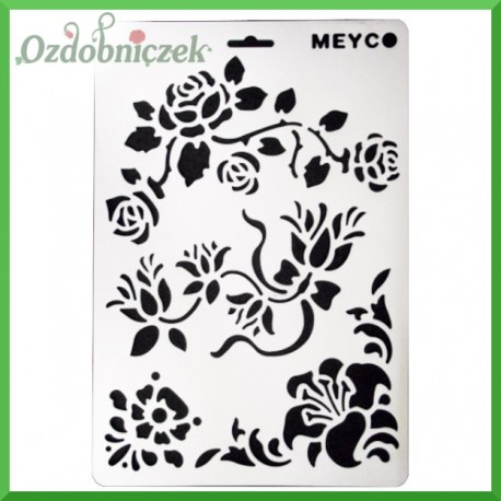 Szablon 21x30 plastikowy GAŁĄZKI RÓŻYCZEK