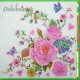 Serwetka do decoupage - duże róże i motylki