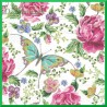Serwetka do decoupage - motyl i kwiaty