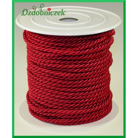 Sznurek oplatany 3,2mm / 1mb bordowy