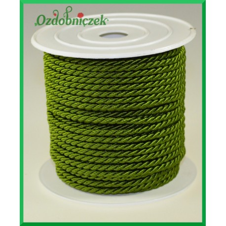 Sznurek oplatany 3,2mm / 1mb oliwkowy