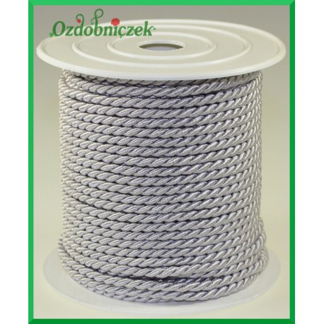 Sznurek oplatany 3,2mm / 1mb srebrny