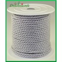 Sznurek oplatany 3,2mm ROLKA 25mb srebrny