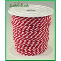 Sznurek oplatany 3,2mm ROLKA 25mb biało-czerwony