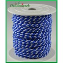 Sznurek oplatany 3,2mm ROLKA 25mb biało-niebieski