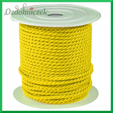 Sznurek oplatany 3,2mm / 1mb żółty