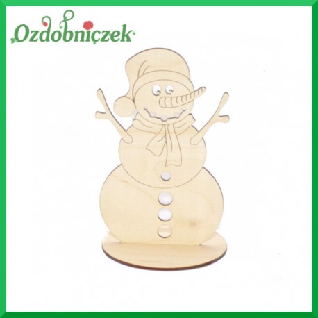 Bałwan zębaty ze sklejki na podstawce, średni