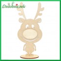 Renifer zabawny 3d, ze sklejki na podstawce, duży