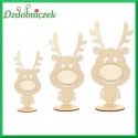 Zestaw Reniferów zabawnych 3d, ze sklejki na podstawce 3szt
