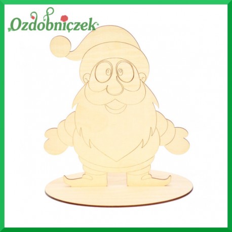 Mikołaj ze sklejki na podstawce, średni