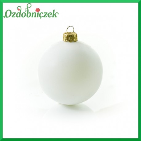 Bombka plastikowa BIAŁA matowa 1szt/6cm