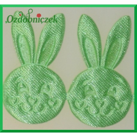 Aplikacje głowa króliczka jasno zielona