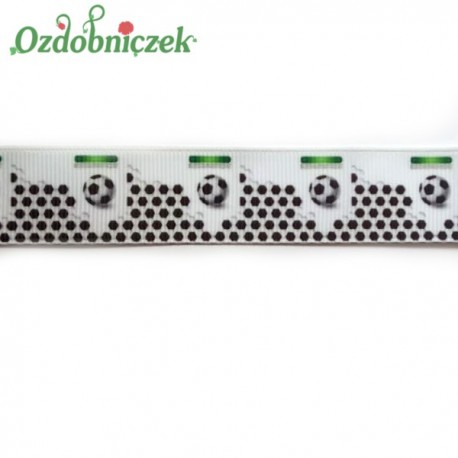 Tasiemka RYPSOWA z motywem PIŁKI NOŻNEJ 22mm/3mb