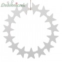  Wianek ze sklejki - baza ozdobna 25cm-GWIAZDKI-bielony