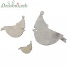 Drewniane PTASZKI W CZAPECZKACH 3 rozmiary 20szt.-SZARE