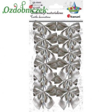 Kokardki srebrne metalizowane 12szt.