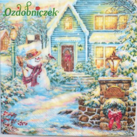 Serwetka do decoupage BAŁWANEK PRZED DOMEM 1 SZT.