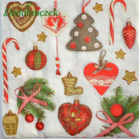 Serwetka do decoupage DEKORY ŚWIĄTECZNE 1 SZT.