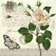 Serwetka do Decoupage biała róża czarny motyl jaskółeczki 1 szt.