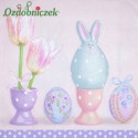 Serwetka do Decoupage jajko królik tulipany 1 szt.