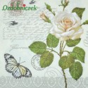Serwetka do Decoupage biała róża czarny motyl jaskółeczki 1 szt.