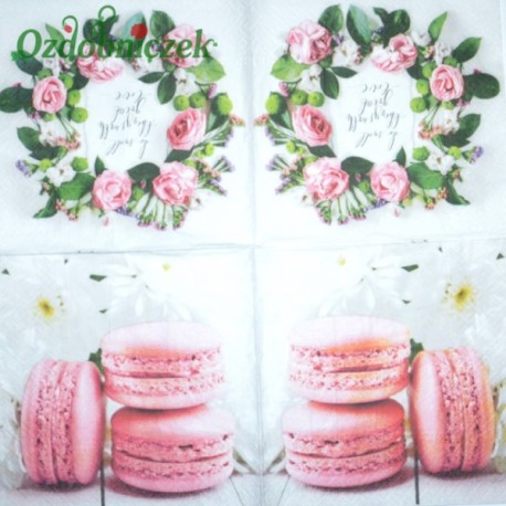 Serwetka do Decoupage wianek różany ciasteczka 1 szt.