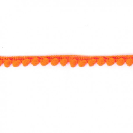 Taśma z mini pomponikami 5 mb- JASNY POMARAŃCZ