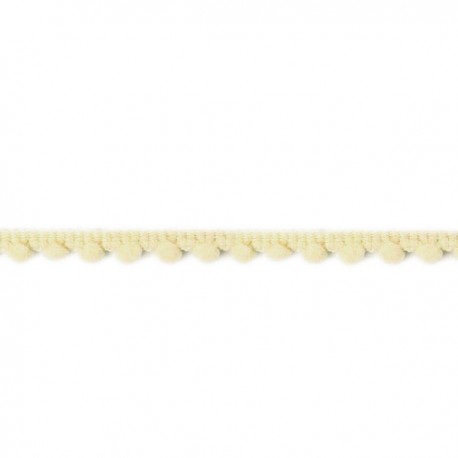 Taśma z mini pomponikami 5 mb- ECRU