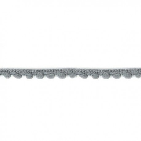 Taśma z mini pomponikami 5 mb- SZARA