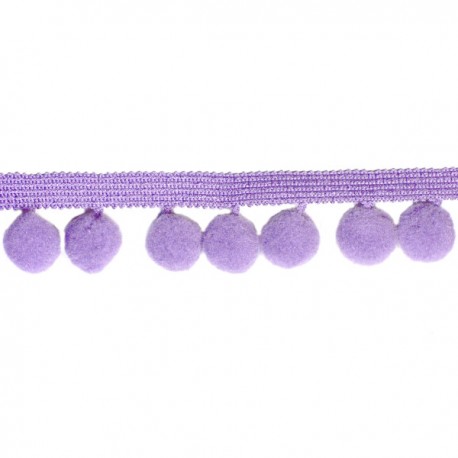 Taśma z pomponami 1 mb- JASNY FIOLET