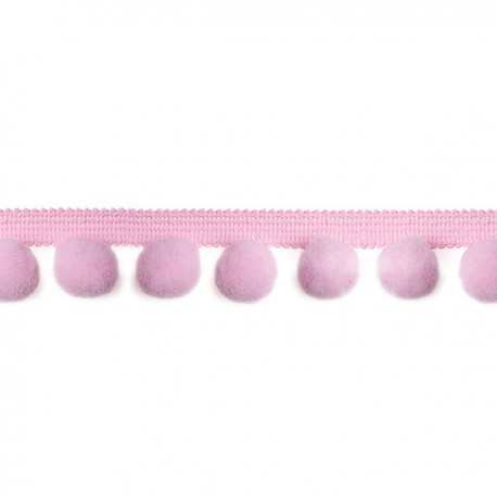 Taśma z pomponami 1 mb- JASNY RÓŻ