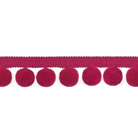 Taśma z pomponami 1 mb- AMARANT