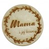 Podkładka pod kubek z grawerem MAMA I JEJ KAWA, ze sklejki