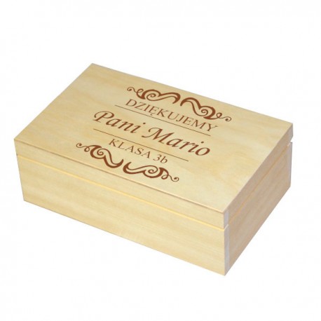 Herbaciarka 2 przegrody grawerowana dla nauczyciela, wzór nr 2