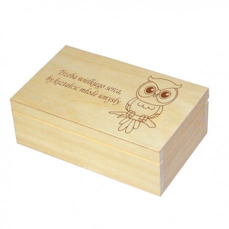 Herbaciarka 2 przegrody grawerowana dla nauczyciela, wzór nr 3